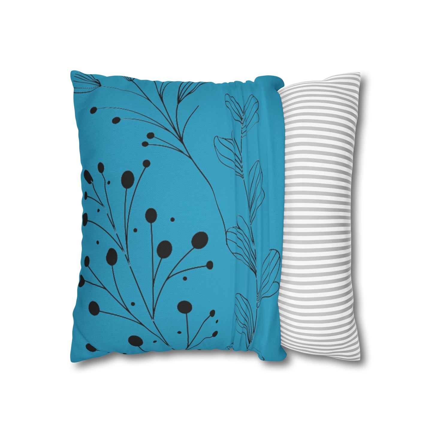 Turquoise Spun Polyester Square Pillow Case