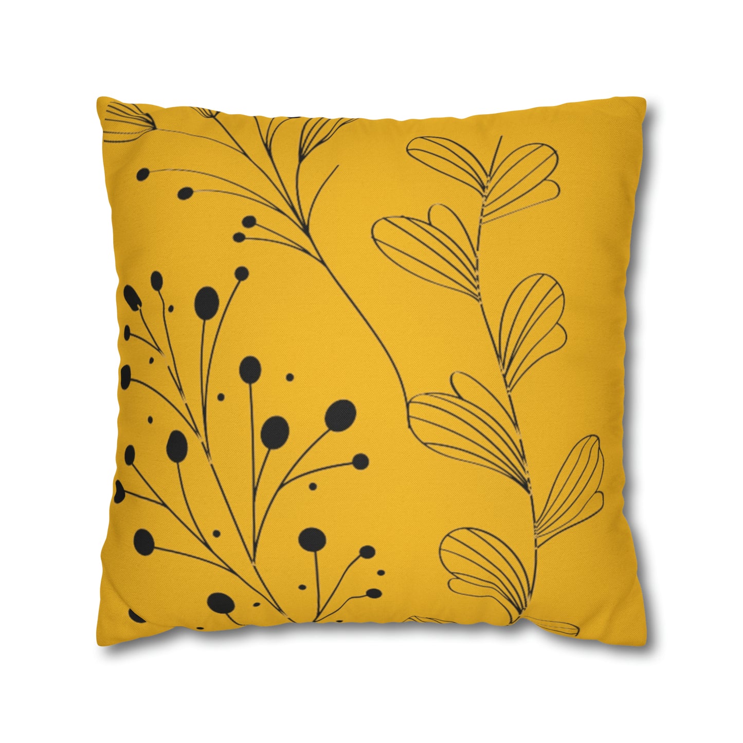 Yellow Spun Polyester Square Pillow Case