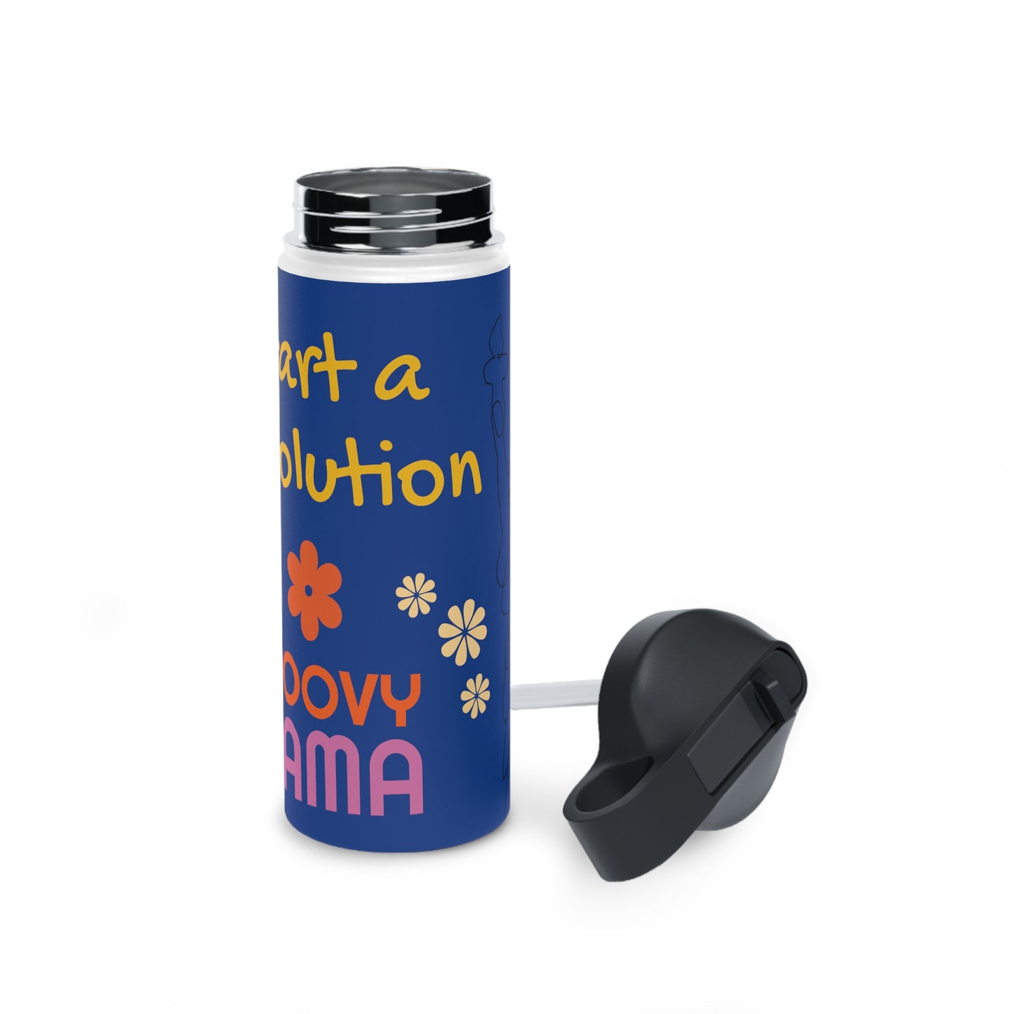 "Start a Revolution" Stainless Steel Water Bottle, Standard Lid