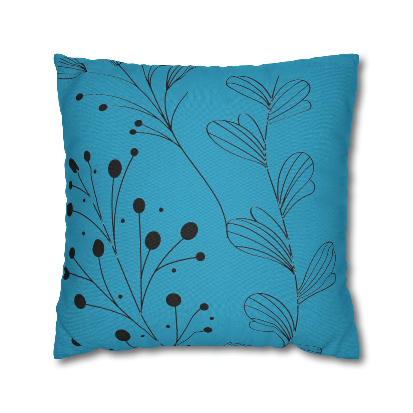 Turquoise Spun Polyester Square Pillow Case