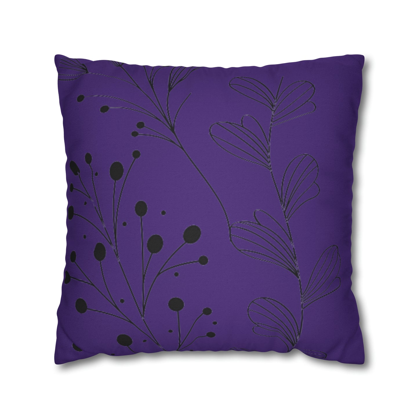 Purple Spun Polyester Square Pillow Case