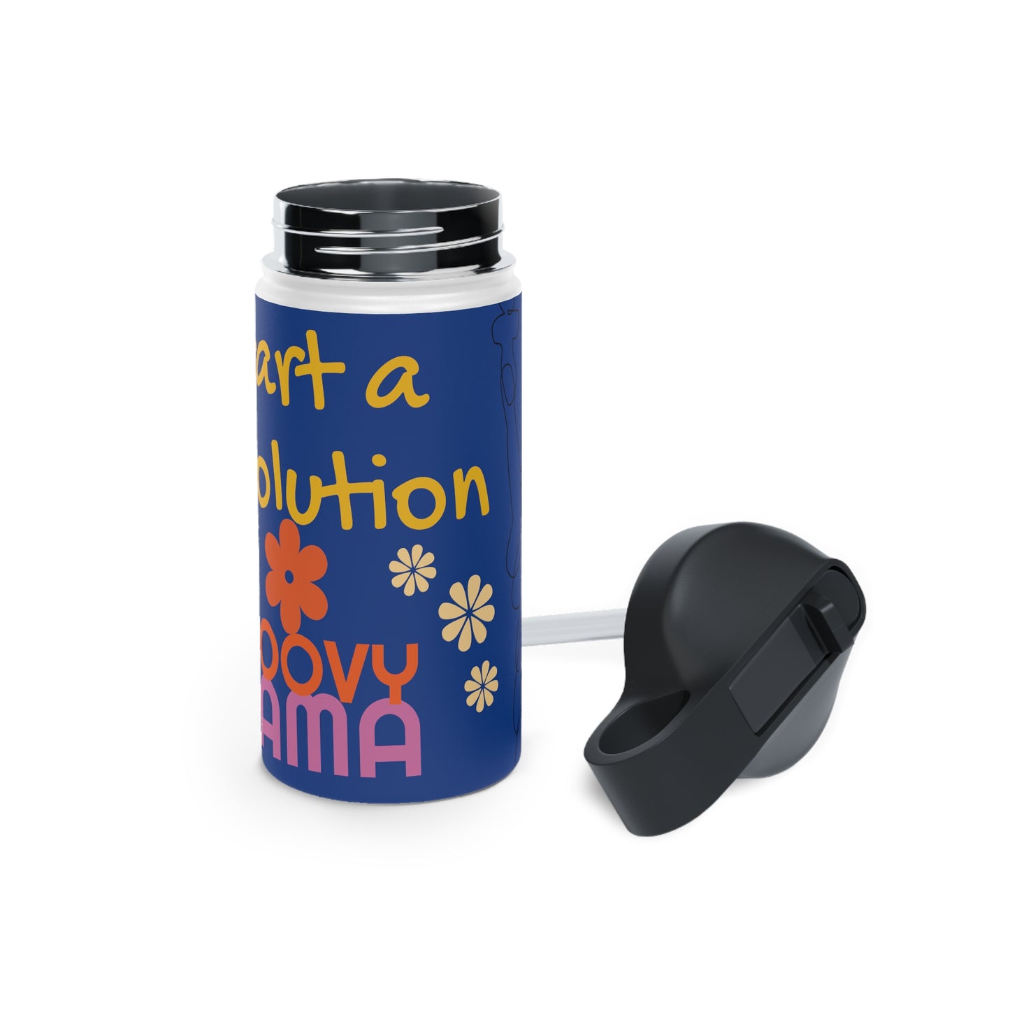 "Start a Revolution" Stainless Steel Water Bottle, Standard Lid