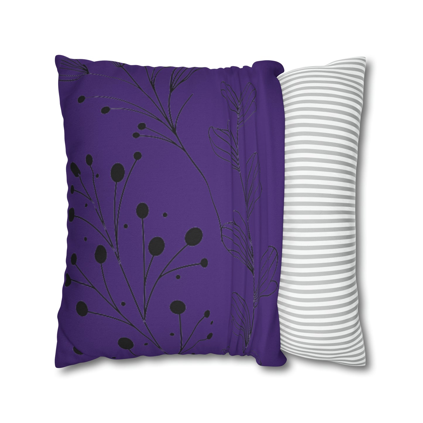 Purple Spun Polyester Square Pillow Case