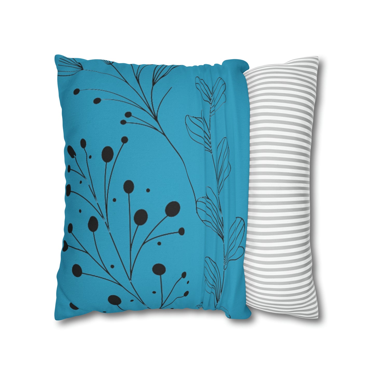 Turquoise Spun Polyester Square Pillow Case