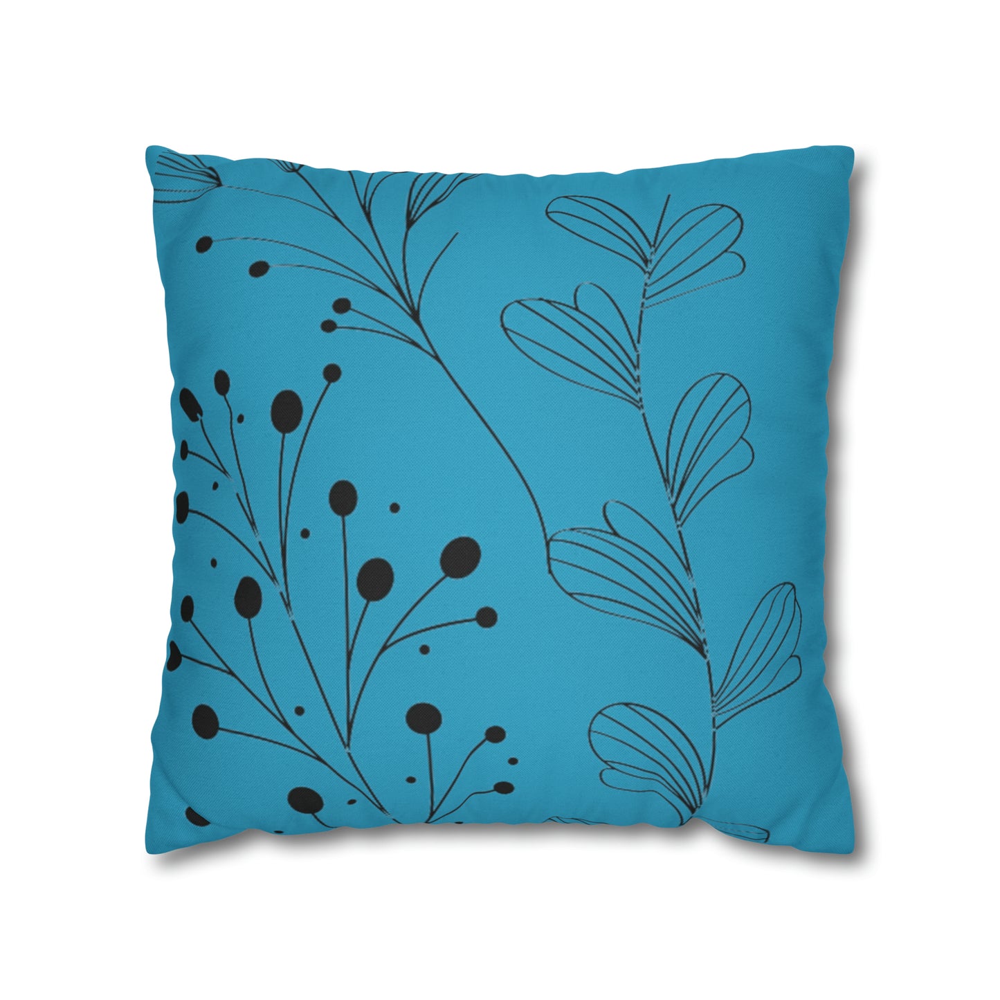 Turquoise Spun Polyester Square Pillow Case