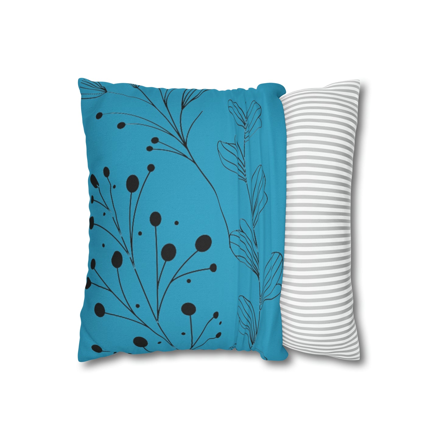 Turquoise Spun Polyester Square Pillow Case