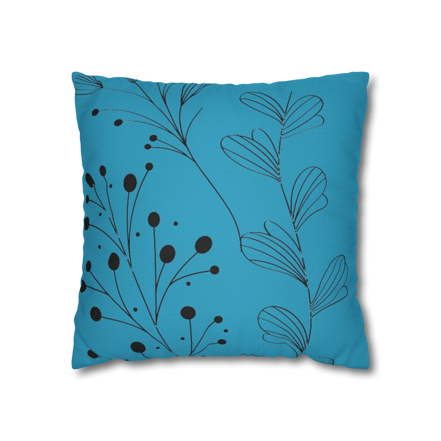 Turquoise Spun Polyester Square Pillow Case