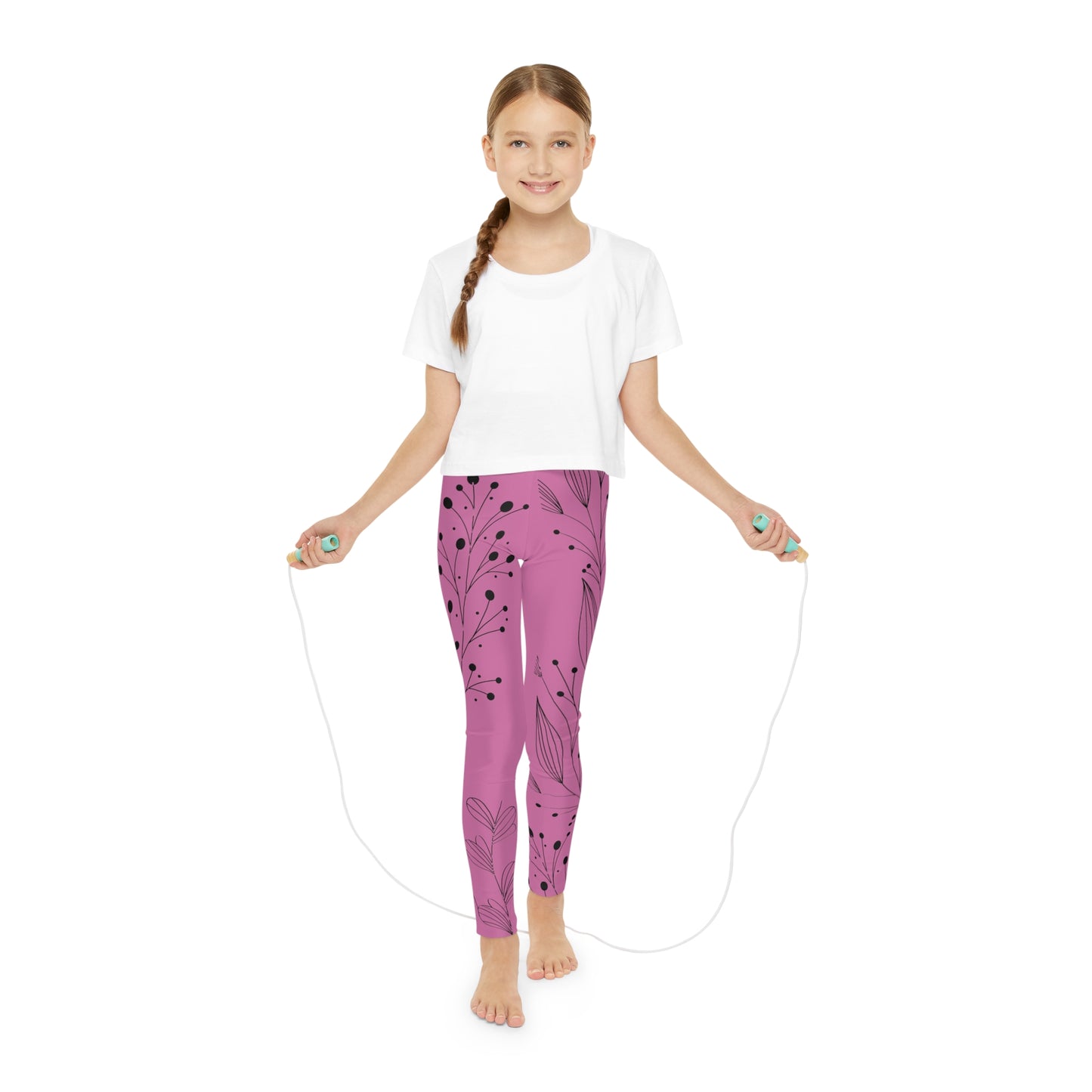 Pink Youth Full-Length Leggings (AOP)