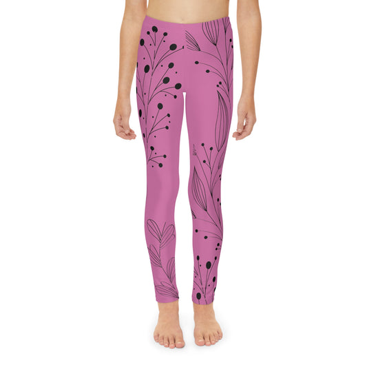 Pink Youth Full-Length Leggings (AOP)