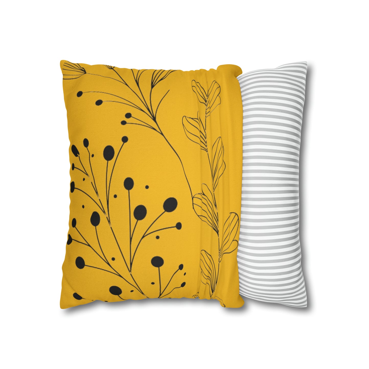 Yellow Spun Polyester Square Pillow Case