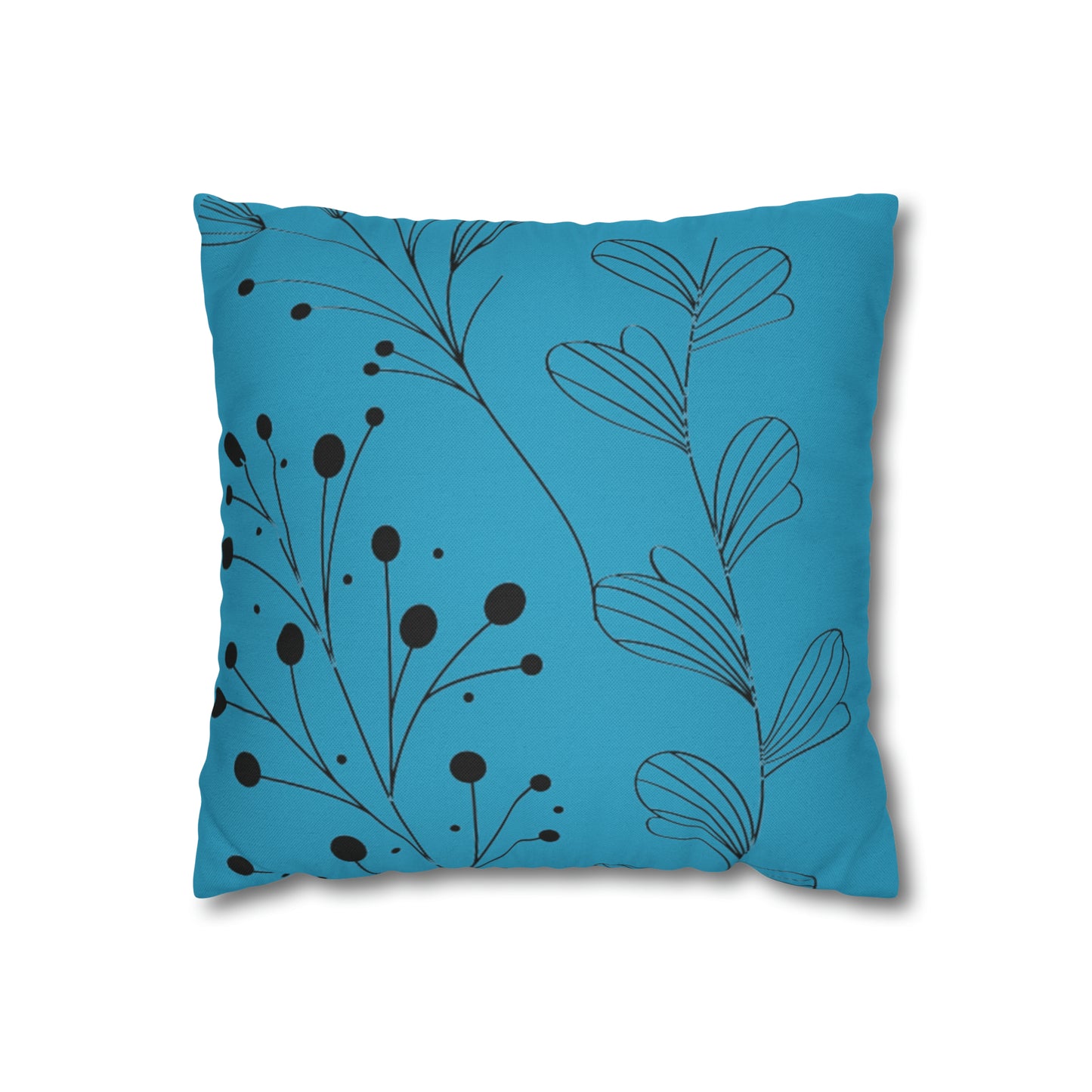 Turquoise Spun Polyester Square Pillow Case