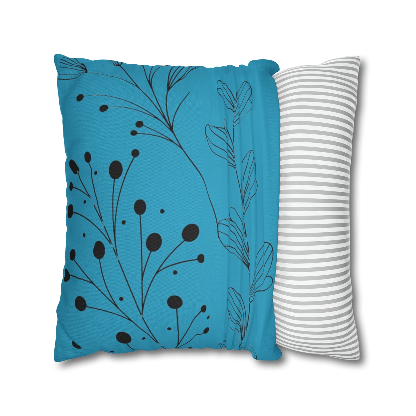 Turquoise Spun Polyester Square Pillow Case